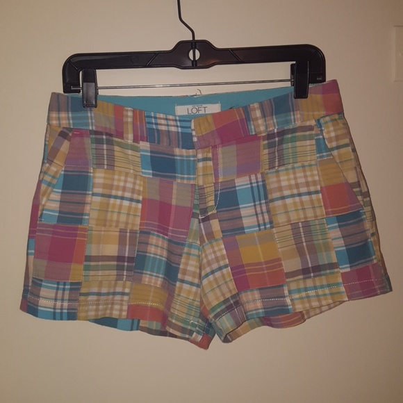 LOFT Riviera shorts, size 2 multi-plaid - Picture 1 of 5